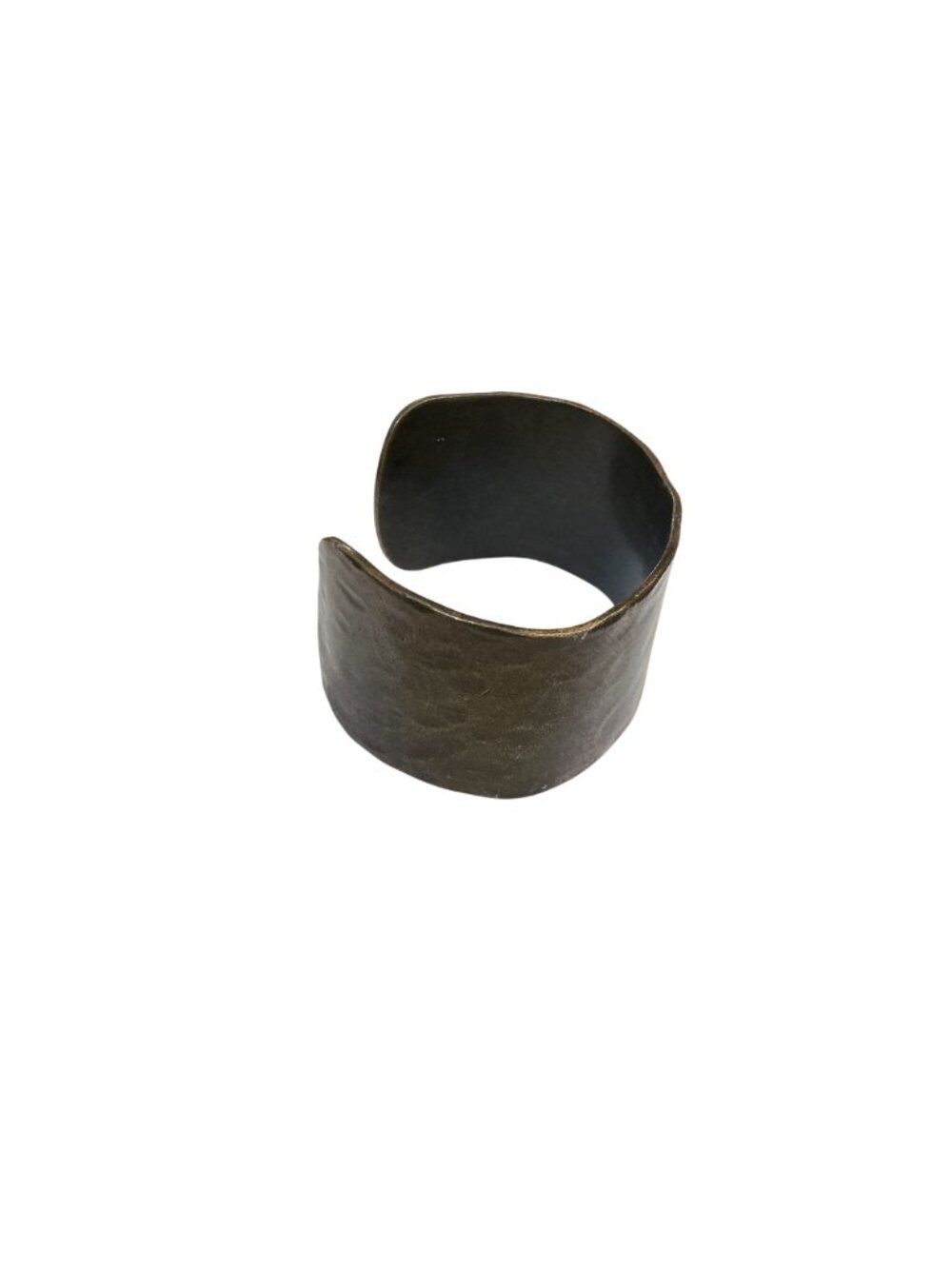 Vintage Hammered Bronze-Tone Wide Cuff Bracelet - Picture 4 of 5